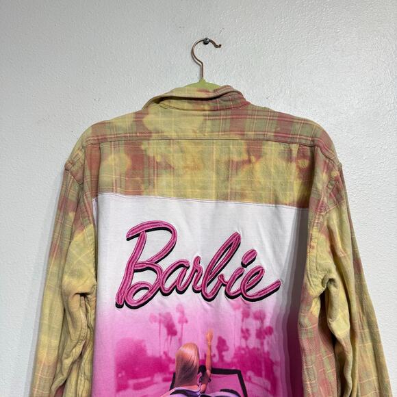 Barbie Pink Plaid Upcycled Shacket Sz M - Picture 9 of 12